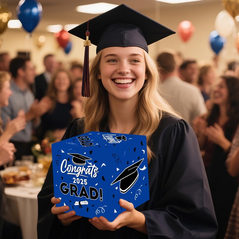 BaErSan Graduation Card Box 2025 Blue – School & College