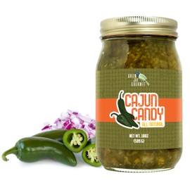 Green Jay Gourmet Relish - Cajun Candy Relish - Sweet And Spicy Candied Jalapeno Relish & Spread - USA Made - For Burgers, Hot Dogs, Nachos & More - Gluten-Free, No MSG & Small-Batch - 16 Ounces
