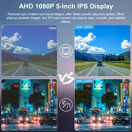 Wireless Backup Camera Digital Signal 5 Inch HD 1080P Rear View Monitor Kit IP69 Waterproof Night Vision Reverse Cameras for Truck Car RV Pickup Camper Van