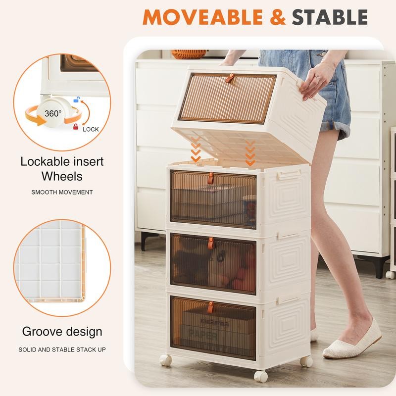 Sweet Furniture Stackable Plastic Storage Bins with Lid - 23QT