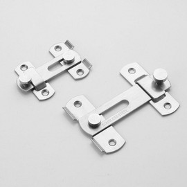 Stainless Steel Plate Hook Door Lock Hasp - Double Latch Mechanism Small Safety 4ea