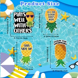 LSCQYYCC-4 PCS Pineapple Magnets - Reusable Pineapple Decorative Magnetic Strips for Cruise Doors, Cabin, Refrigerators, and Cars