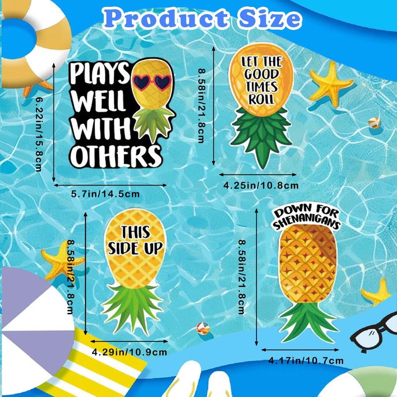 LSCQYYCC-4 PCS Pineapple Magnets - Reusable Pineapple Decorative Magnetic Strips