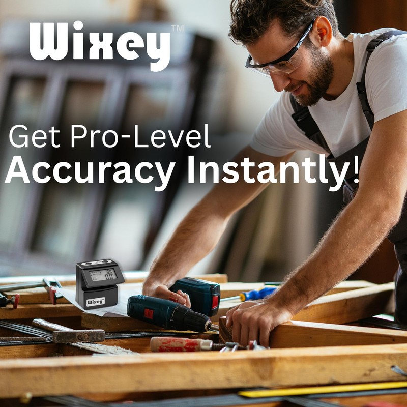 Wixey Digital Angle Gauge w/Flip-Out Display–Easy-to-Read Magnetic Digital Angle Finder