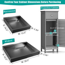 ToBeAce Pull Out Cabinet Organizer Expandable 12.5"-20.5", Adhesive Slide Out Cabinet Drawer Peel Stick Pull Out Shelf Adjustable Drawer for Kitchen Pantry Bathroom Solid Panel, 3 Slides Black 2 Pack