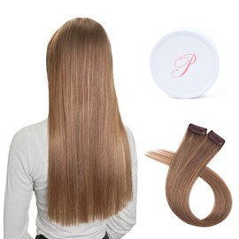 Paruks One Touch Extension, 11.8 inches (30 cm), Set of 2, Wig, Straight Clip, Hair Extension, Human Hair Extension, One-touch Extension, Neckline Wig, Extension, Medium Ash Brown