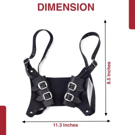 Armory Replicas Genuine Leather Dual Sword Shoulder Belt Adjustable Twin Sword Holder for LARP - Black