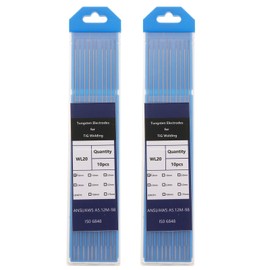 HARFINGTON 20pcs TIG Welding Tungsten Electrodes 0.04" x 7" 1.8-2.2% Lanthanum for Stainless Steel Welding, Aluminum Magnesium Alloy Welding Aerospace Automobile Manufacturing, Blue WL20