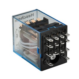 Heschen Gereral Purpose Power Relay, MY4NJ, 220VAC Coil, 3A 220VAC/24VDC, 4PDT, LED Indicator, 14 Pin terminals