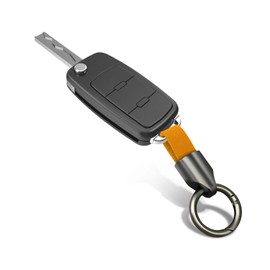 Wedcool Leather Car Keychain, Car Key Fob Keychains with Quick-Release Elastic Clasp, Universal Key Chain Accessories for Men (Yellow)