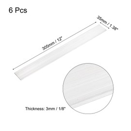 sourcing map 6 Pcs Square Aluminum Flat Bar, 1/8" (3mm) Thick x 1.38" (35mm) Width x 12" (305mm) Long 6061 Aluminum Flat Plate Solid New Mill Stock Silver for Industrial Building