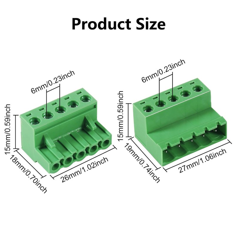 ALAMSCN 5 Sets 5 Pin Pluggable Terminals 5.08 mm Pitch