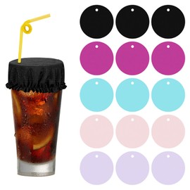 Xumann 15 Pcs Drink Covers Anti Spike, Cup Drinks Spiking Prevention with Straw Hole for Alcohol Protection