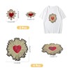 INFUNLY 6pcs Embroidery Applique Heart Patches Large Heart Flowers Sequin