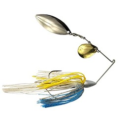 Trophy Bass Company CS-II Colorado Willow 3/8 Oz Spinnerbait, Brass and Nickel Spinner Blades with Trailer, Trout, Walleye, Pike, or Bass Lures, Fishing Lures for Freshwater or Saltwater, Sexy Shad