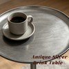 Round Side Table, Small Metal Drink Table for Small Spaces,