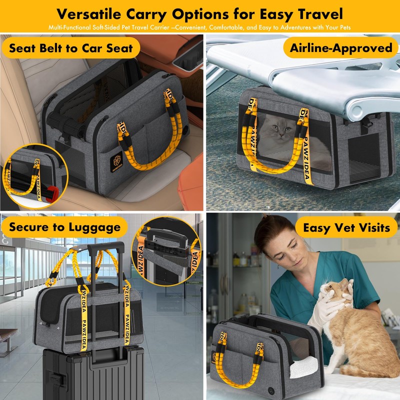 PAWZIDEA Center Console Dog Car Seat, Enclosed Small Dog Armrest