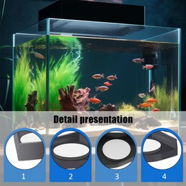 Sicheii 4PCS Fish Tank Corner Pad Protector, Anti-skid Aquarium Glass Angle Cover for Home Furniture Edge, Black Fish Aquarium Base Corner Guard Foot Pad for Shock Absorption