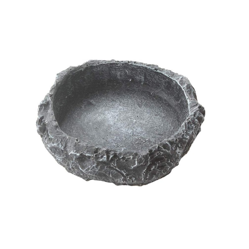 emours 2 Pack Reptile Water Dish Food Bowl Rock Worm