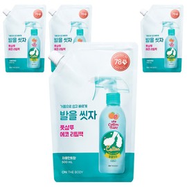 On the Body Cotton Foot Wash Your Feet Foot Shampoo Grapefruit Mint Flavor Refill, 1 piece, 4 pieces, 500ml / 온더바디 코튼풋 발을씻자 풋샴푸 자몽민트향 리필, 1개입, 4개, 500ml