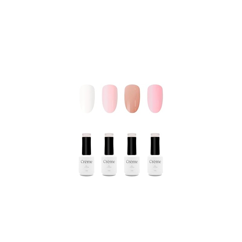 Set 4 tonos Rubber Base Esmalte en Gel para Aplicación