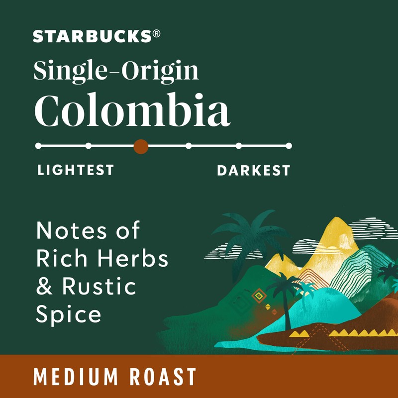 Starbucks VIA Instant Coffee, Medium Roast Coffee, Single-Origin Colombia, 100%