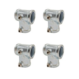4Pcs Galvanized Pipe Fittings Single Socket Tee Steel Pipe Pipe Clamps Fits 1 Inch (25.4 mm) OD Pipe,Single Socket Tee Pipe Fitting Rail Connector Fit for 90° Butt Joint Between Two Pipes