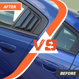 amayum Side Window Louvers Cover Shades Compatible with 2011-2021 Dodge Charger SXT/GT/R/T/SRT/SRT Hellcat Widebody/Scat Pack(Black A)…