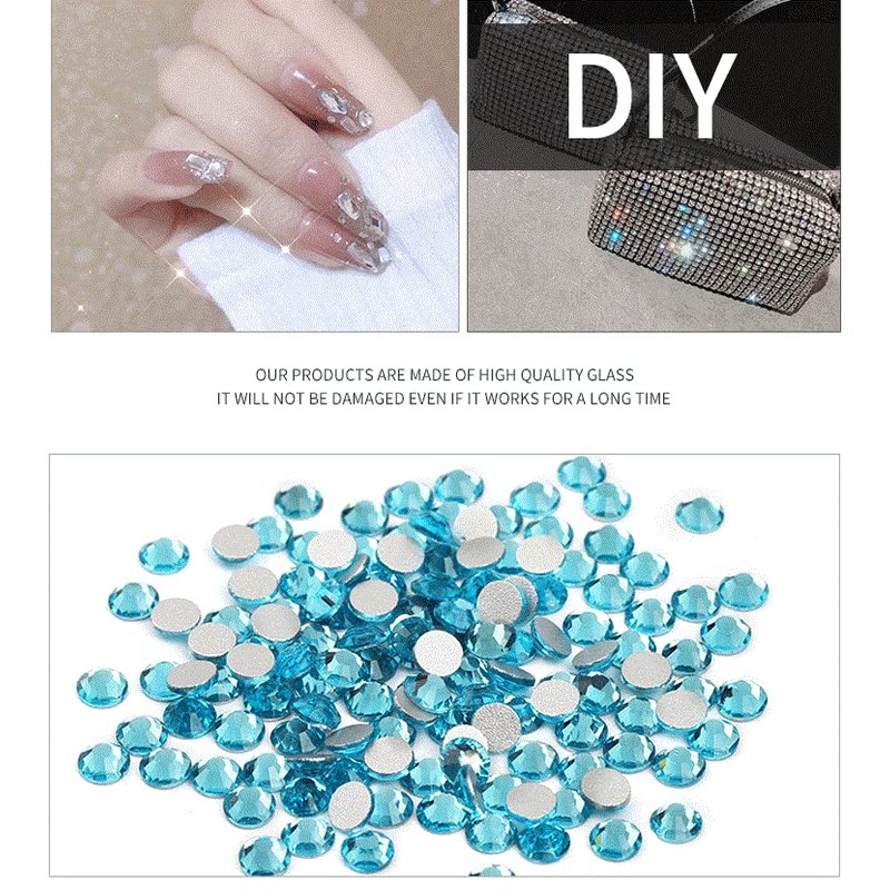 Feifei’S Bow 1440 Pieces Flat Back Gems Round Crystal Rhinestones