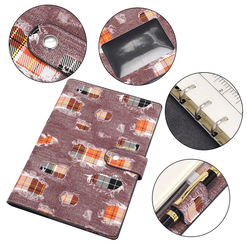 Wonderpool Spiral Leather Diary Ring Binder Refillable 6 Holes Binder