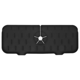 Sink Faucet Mat Silicone Drainage Design Easy Cleaning Faucet Water Catcher Mat Sink Draining Pad for Kitchen Bathroom
