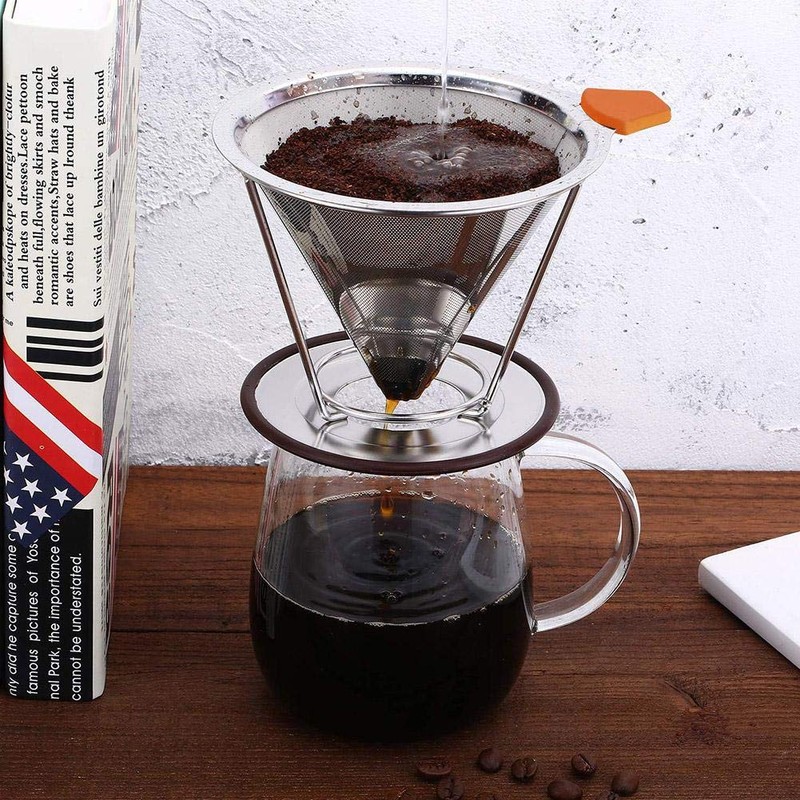Coffee Dripper Stainless Steel Pour Over Coffee Dripper With Stand