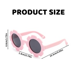 Toumett Baby Sunglasses with Strap,Flexible Polarized Baby Sunglass with Cute Flower,Outdoor Sunshade UV400 Protection,for Newborn Infant Girls Boys 0-24 Months