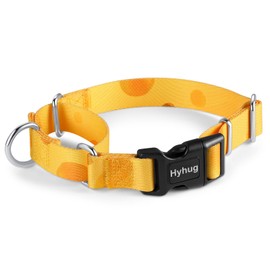 Hyhug Martingale Dog Collar With Buckle: Escape-Proof, No Slip Heavy Duty Nylon, Colorfast Adjustable Pet Supplies for Large Breeds(Cheese, Large)