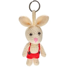 By Bers Frog Cow Bear Crochet Pendant Keyring Bag Pendant Crochet Wool Animal Funny, Crochet Bunny Red