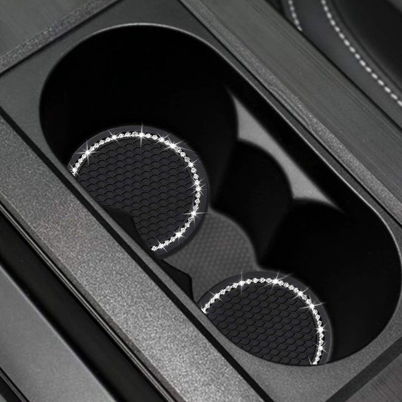 Bling Car Cup Coasters, Crystal Car Cup Holder Coaster, Rhinestone