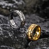 Greenpod 8mm Tungsten Carbide Rings for Men Silver Brick Pattern