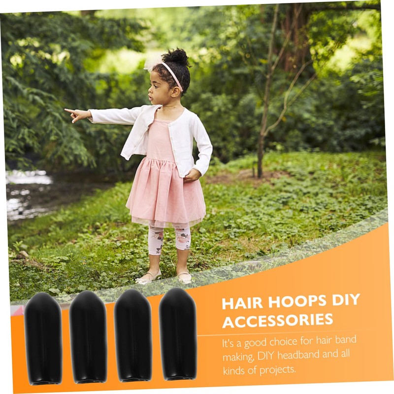 WOONEKY Headwear Supply 100pcs Rubber End Caps for Hair Band