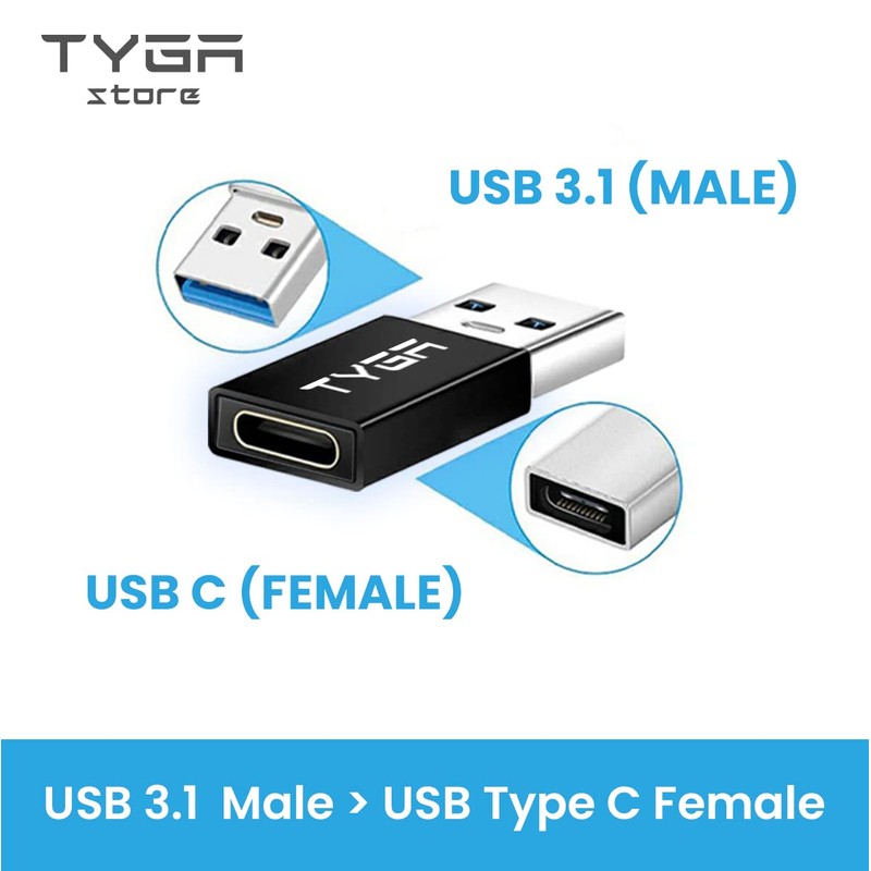TYGA STORE USB Type C Female to USB Type A
