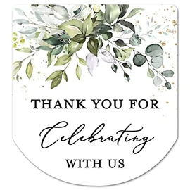 Hand Sanitizer Labels Thank You Wedding Favor Stickers - Set of 60 (Thank You for Celebrating)