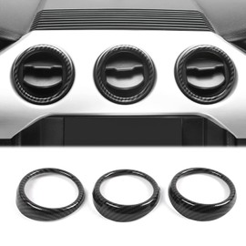 CheroCar for Mustang Center Control Air Conditioner Vent Cover Internal Accessories for 2015-2020 Ford Mustang,Carbon Fiber
