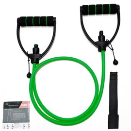 Resistance Bands with Handles, Exercise Resistance Bands, Workout Bands with Door Anchors, Adjustable Length, for Resistance Training, Physical Therapy, Home Workouts (Green (Medium))