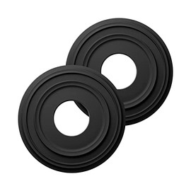 Matte Black PU Ceiling Medallions for Light Fixtures and Ceiling Fans, 12-1/4"OD x 4" ID x 1" P (Fits Canopies up to 7")