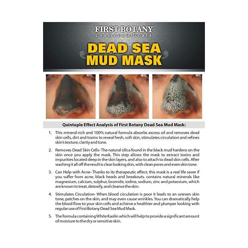 First Botany DEAD SEA Mud Mask Acne Moisturize Mineral Infuse