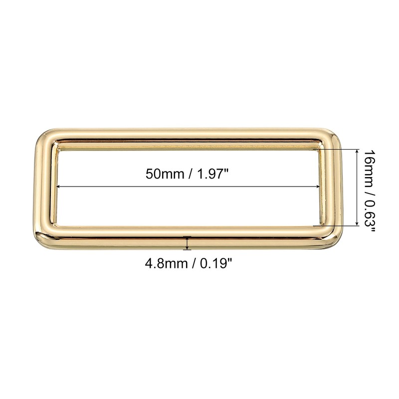 sourcing map 8Pcs Metal Rectangle Ring, 2 x 5/8 Inch