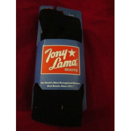 Tony Lama Black Calf Socks Size 10-13 Fits 9-11.5 Shoe Made in the USA 9202