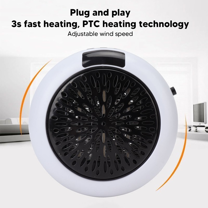 Space Heater Mini White with Remote Control Wall Mounted Air
