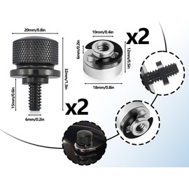KAPSING Pack of 2 Motorcycle Seat Screw, Bench Attachment Nuts Replacement, Knurled Screw with C-Clips Mounting Bolts Washer, Compatible with Harley, for Seat Screw (Black)
