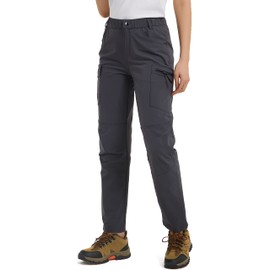 Women's Outdoor Hiking Pants Cargo Pockets Athletic Pants Quick Dry UPF 50+ Water-Resistant Pants for Women Camping Workout Gray XXL