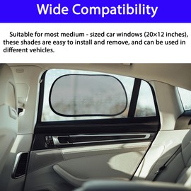 EXQUIPLEM Window Sun Shades for Baby (2 Pack) - 20"x12" | Automotive Shades for Side Windows | Sun Protection from UV and Glare | Car Baby Accessories (1)